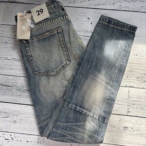 MNML Jeans Distressed Faded Straight Leg Men’s 29 X 31 100% cotton‎